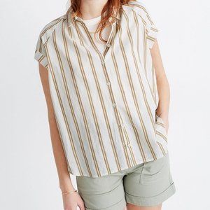 Madewell Bronzed Lichen Dbl Stripe Linen-Blend M